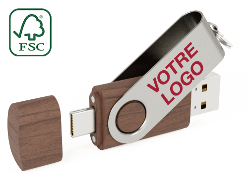 Twister Go Wood - Clé USB-C Personnalisable Twister Go Wood - Clé USB-C Personnalisable